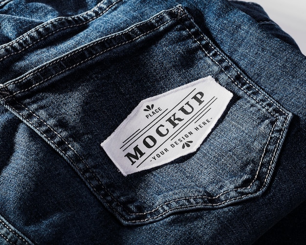 Download Mock-up di patch per abbigliamento in tessuto su denim ...