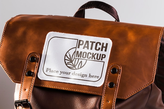 Download Free PSD | Fabric clothing patch mock-up on leather bag