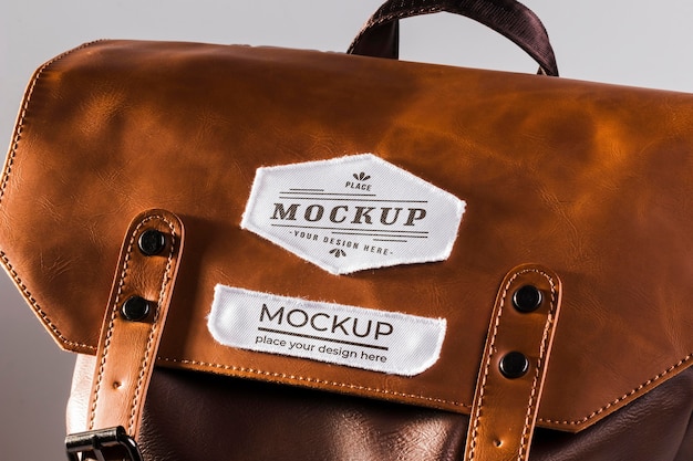 Download Free PSD | Fabric clothing patch mock-up on leather bag