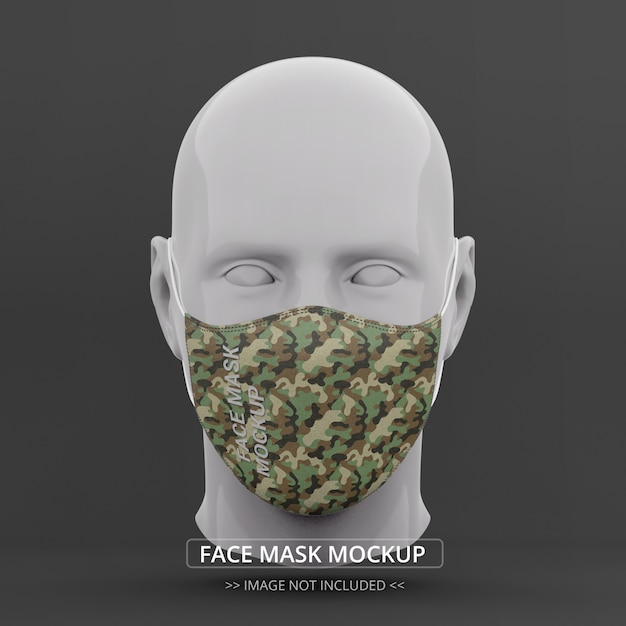 Download Face mask mockup front view man mannequin | Premium PSD File