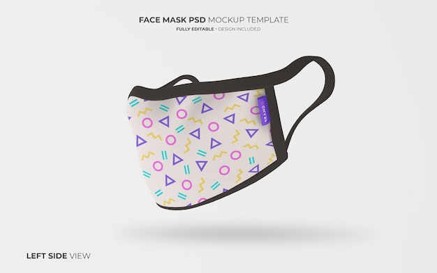 Download Free Psd Face Mask Mockup In Left Side View Yellowimages Mockups