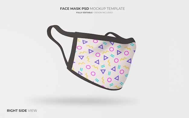 Download Free Psd Face Mask Mockup In Righ Side View PSD Mockup Templates