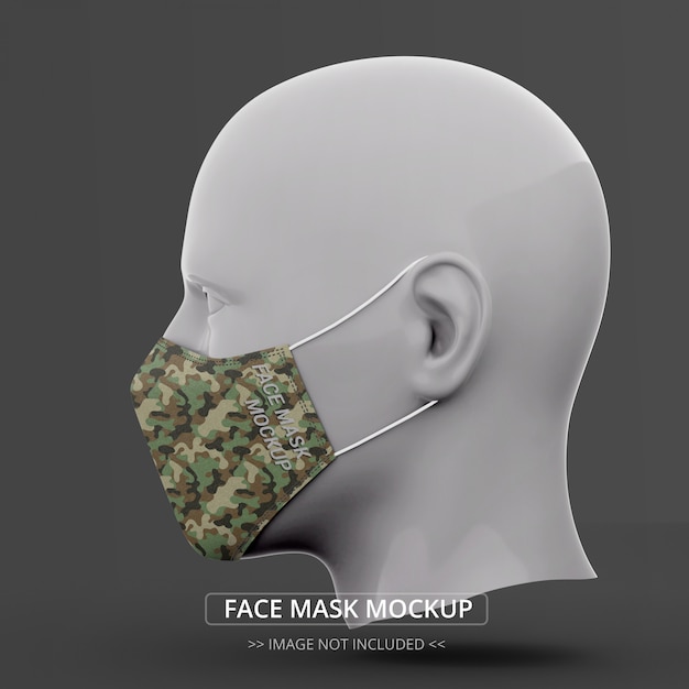 Download Face mask mockup side view man mannequin | Premium PSD File PSD Mockup Templates