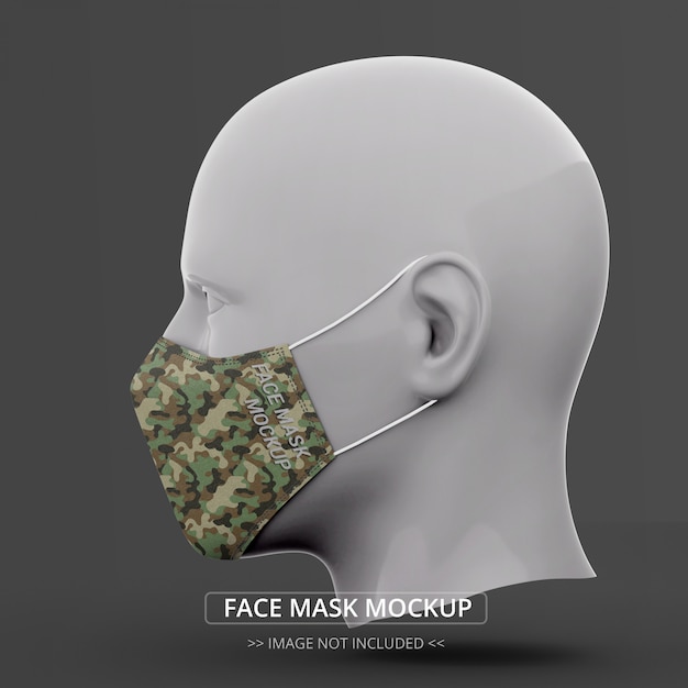 Face mask mockup side view man mannequin | Premium PSD File