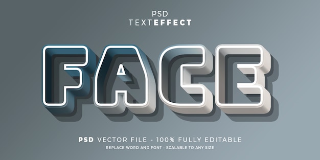 Face text effect Premium Psd