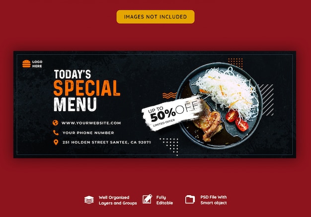 Facebook cover banner template for food and restaurant ...