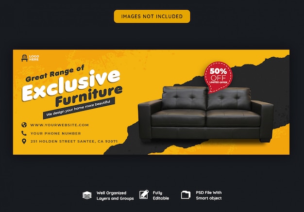 Facebook cover banner template for furniture sale Premium Psd