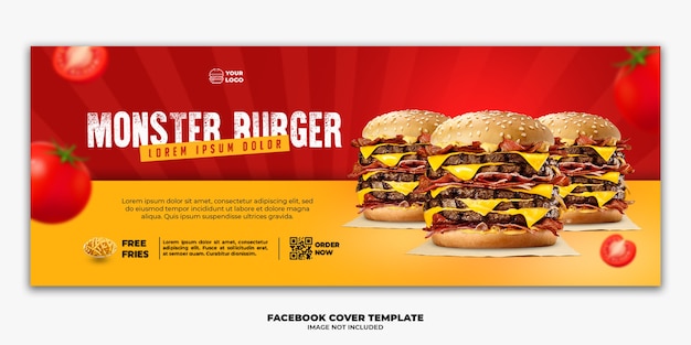 Premium Psd Facebook Cover Banner Template Special Fast Food Menu Big Burger