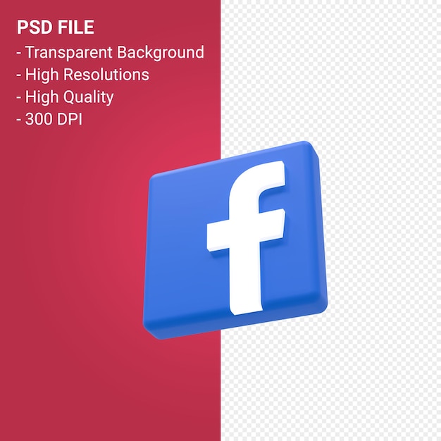 Premium Psd Facebook Logo 3d Rendering