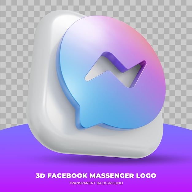 Premium PSD | Facebook massenger logo isolated in 3d rendering