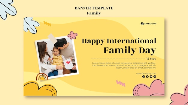 Family Day Banner - Family Day Banner Template Cheerful Parents And