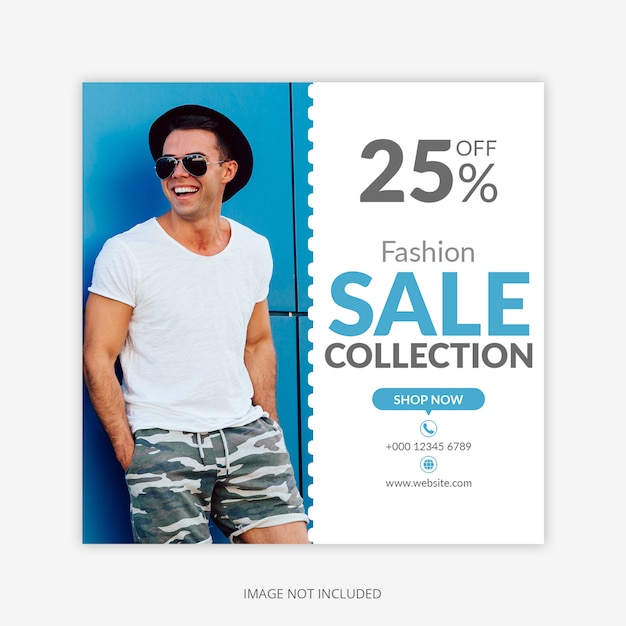 Fashion ads square banner template PSD file | Premium Download