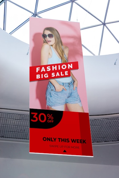 Download Fashion big sale mall advertising mock-up | Free PSD File