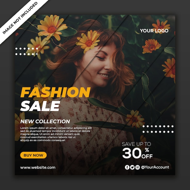 Fashion collection in social media post template Premium Psd