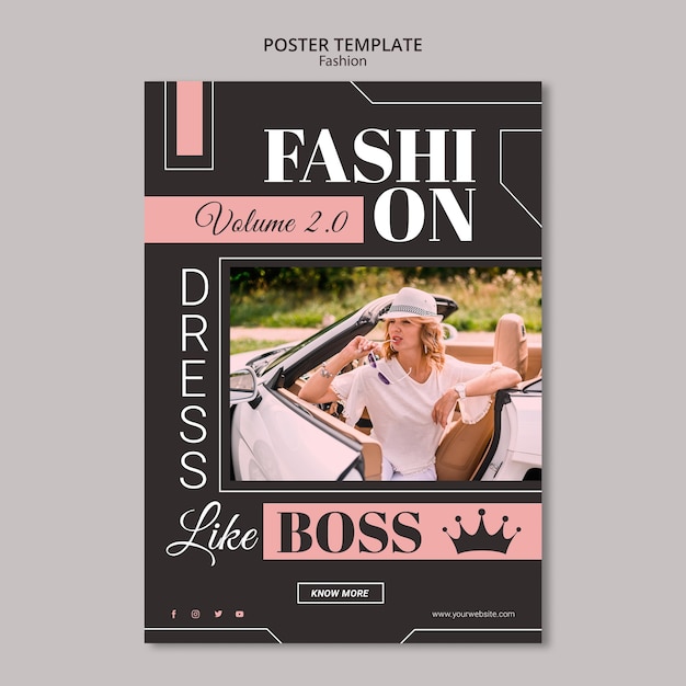 Fashion concept poster template Free PSD File