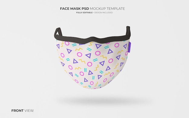 mask template psd Free PSD  Fashion face mask mockup in front view