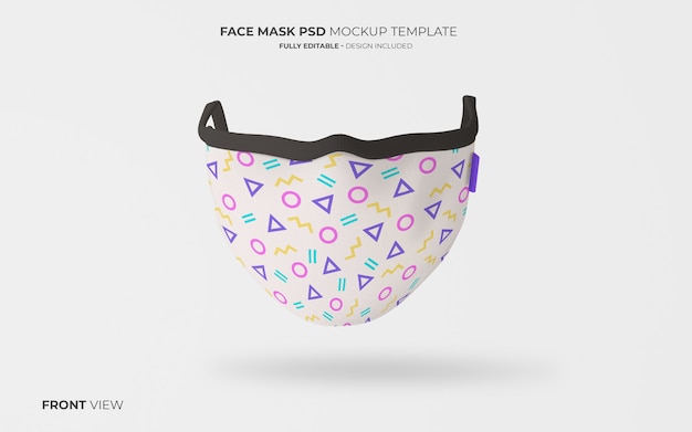 Free Psd Fashion Face Mask Mockup In Front View