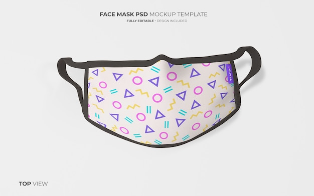 Fashion face mask mockup in top view | Free PSD File