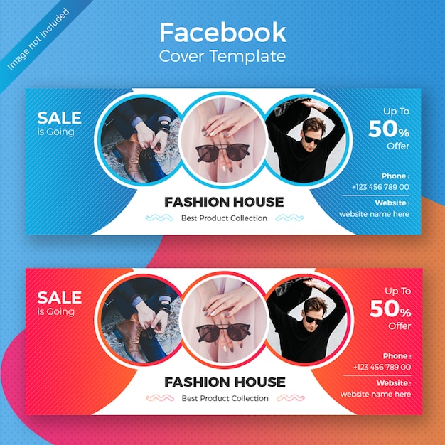 Fashion facebook cover template design Premium Psd
