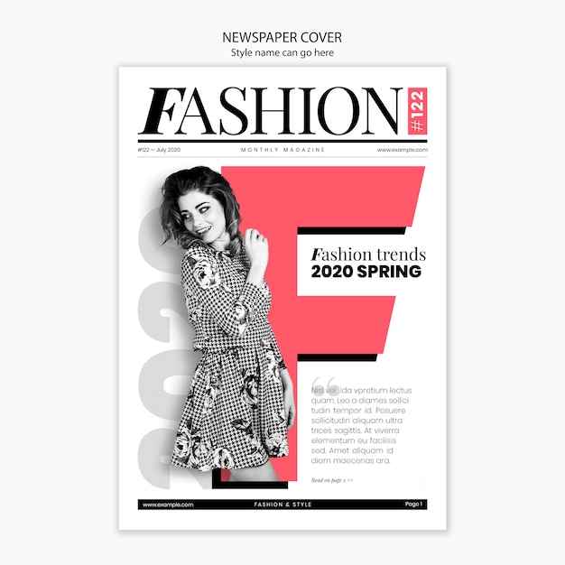 Free PSD | Fashion model on newspaper cover