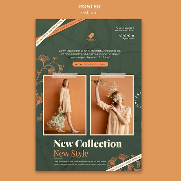 Free PSD | Fashion model poster template