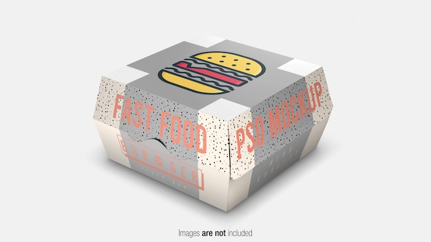 Fast food burger packaging box  mockup Premium Psd