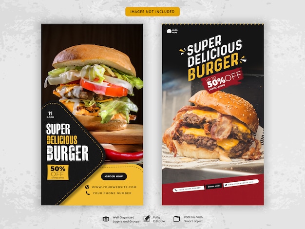 Fast food instagram stories Premium Psd