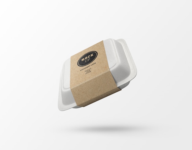 Download Fast food paper box and label mockup realistic | Premium ...