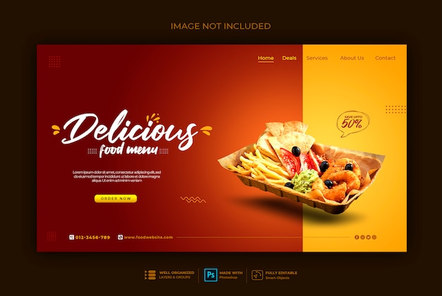 Fast food web banner template Premium Psd