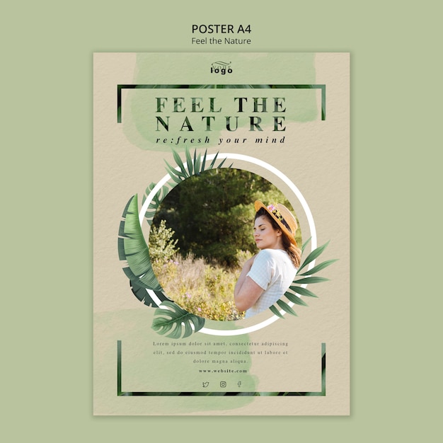 自然ポスターデザインを感じる 無料のpsdファイル