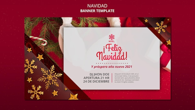 Free PSD | Feliz navidad banner template