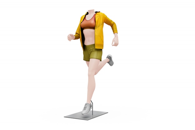 Female sport outfit mock-up isolated Free Psd