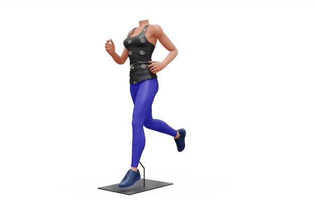 Female sport outfit mock-up isolated PSD file | Free Download