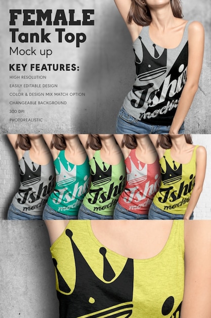 Download Female tank top mock up PSD file | Free Download