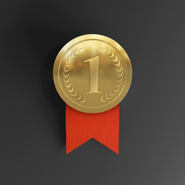 Download Premium PSD | First place award gold medal mockup