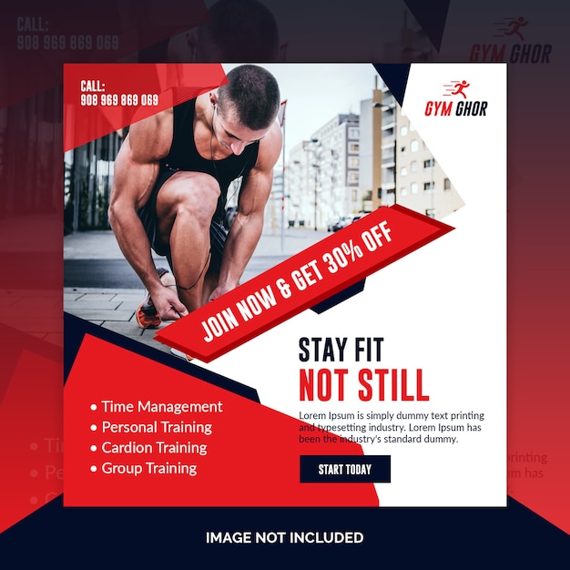 Premium Psd Fitness Gym Social Media Banner Design