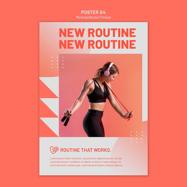 Free PSD | Fitness poster template