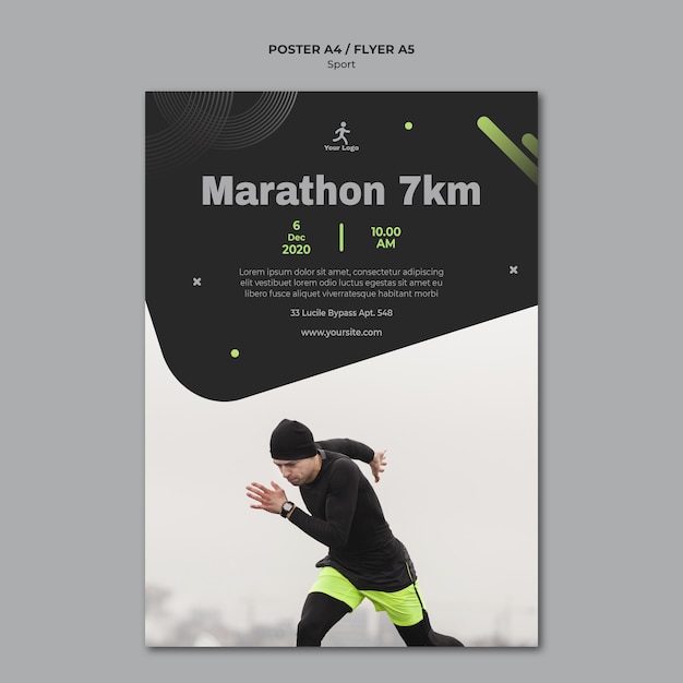 Free PSD Fitness training flyer template