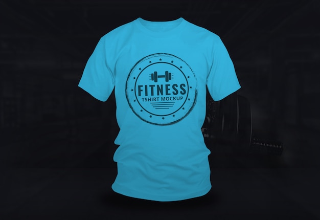 Download Fitness tshirt mock up design blue PSD file | Premium Download