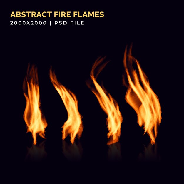Flames effect abstract fire template | Premium PSD File