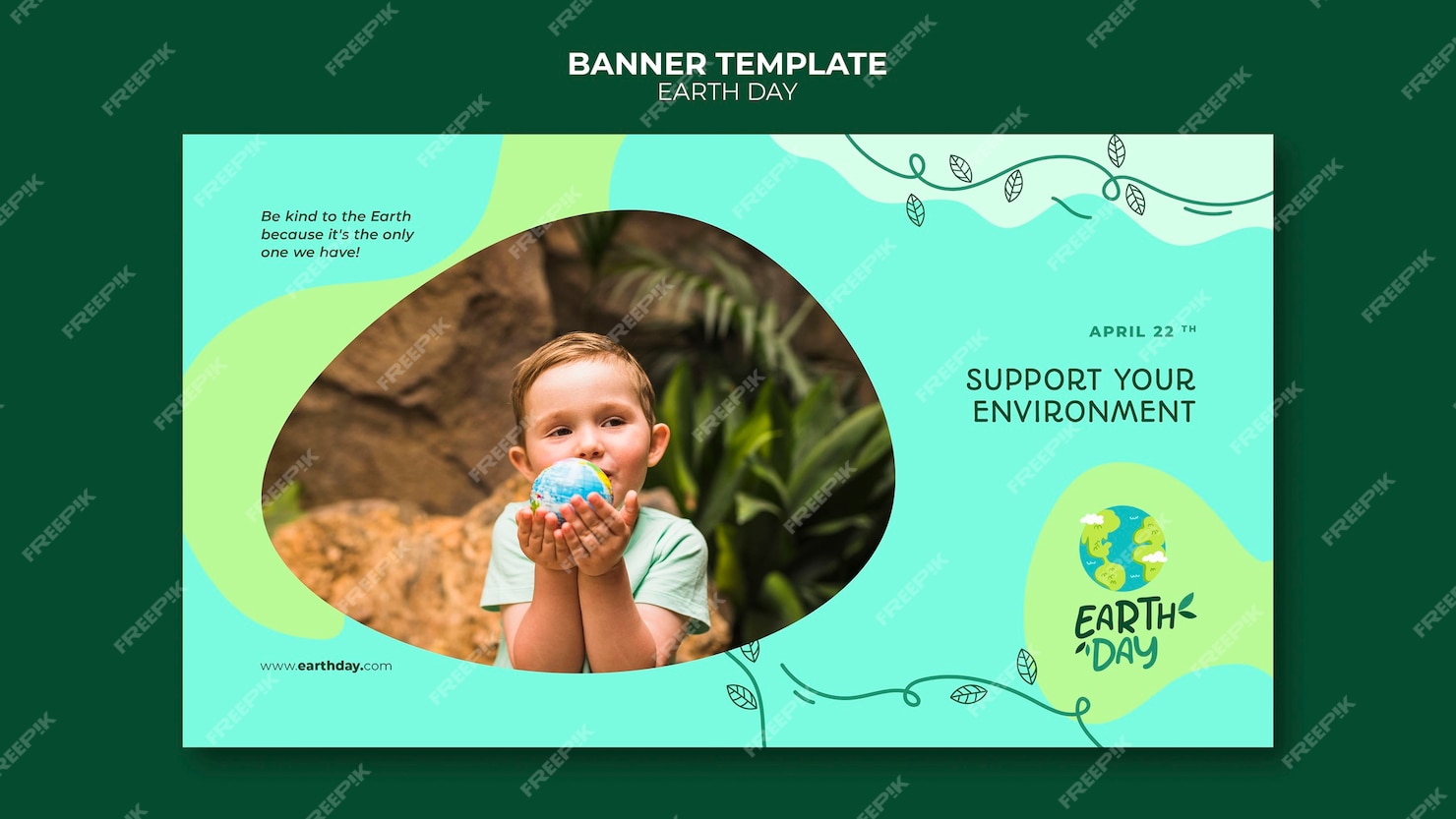 free-psd-flat-design-earth-day-template