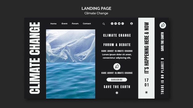 free-psd-flat-design-landing-page-climate-change-template