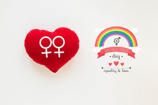 Flat lay lgbt pride composition with copyspace Free Psd