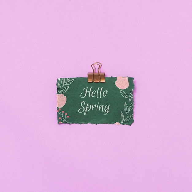 Download Flat lay spring mockup with greeting card | Free PSD File