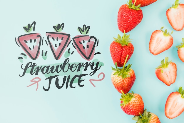 Flat lay summer background with exotic fruits Free Psd