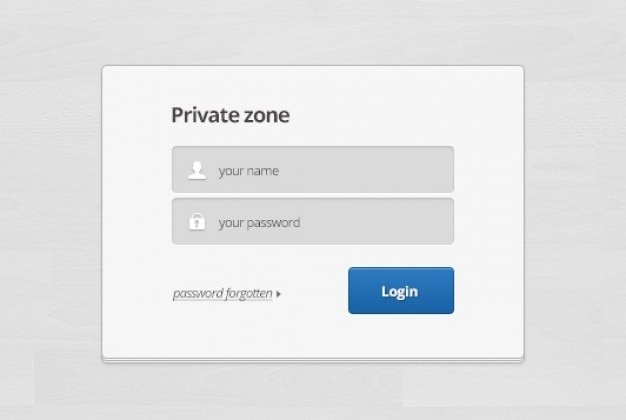 Flat Login Form With Box Background Psd File Free Download