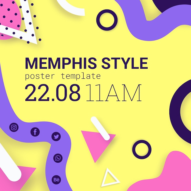 Download Flat yellow memphis style background PSD file | Free Download