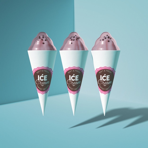 Download Floating ice cream mockup PSD file | Free Download