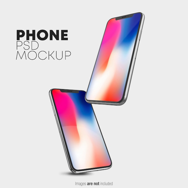 フローティングiphone X Psdモックアップ プレミアムpsdファイル