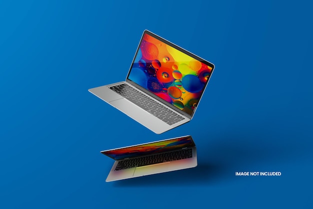 Premium PSD | Floating laptop device mockup